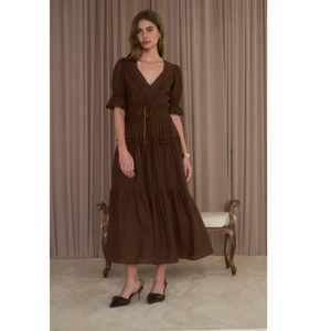 Sweetheart Neck Tier Midi Dress