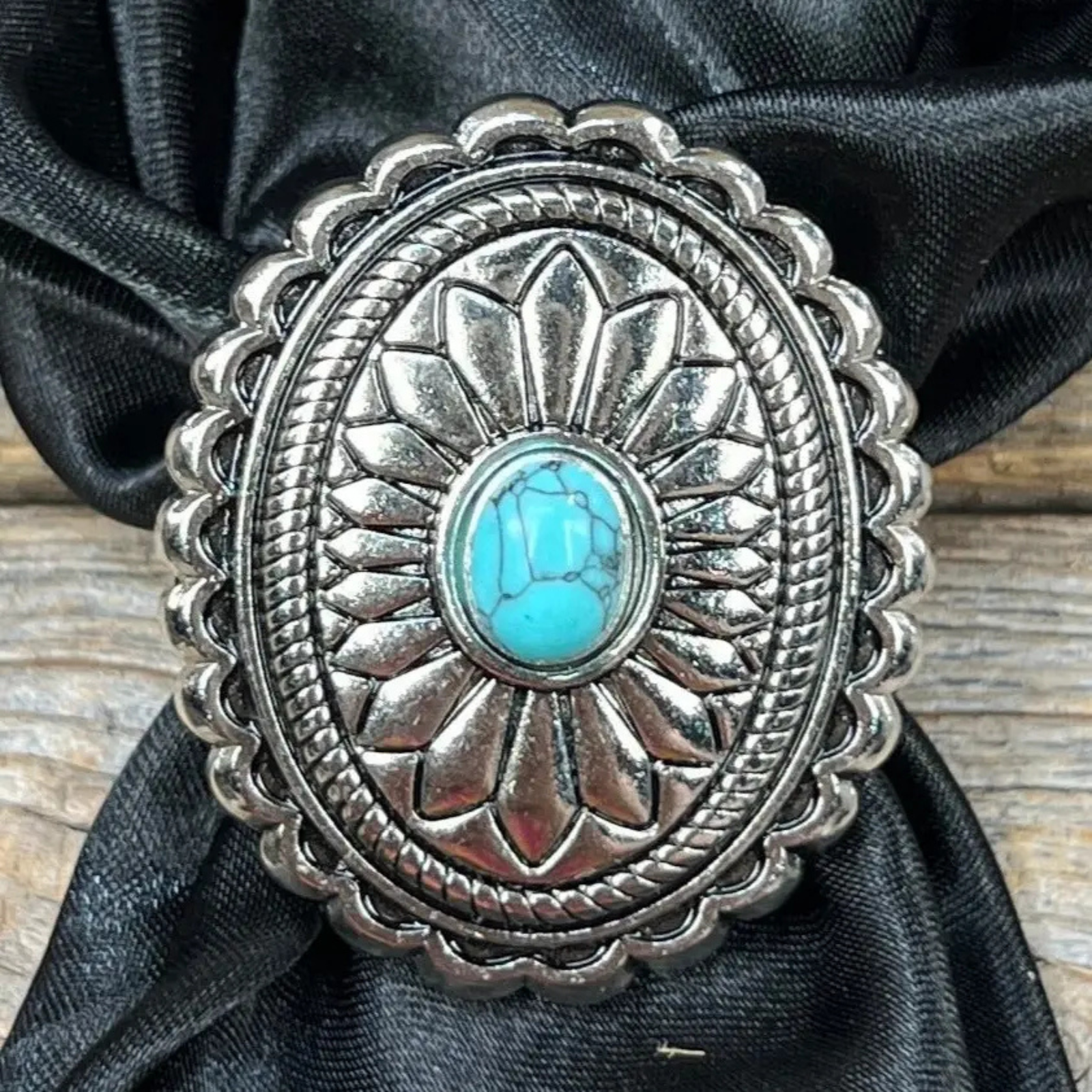Wild Rag Floral Silver Concho Slide