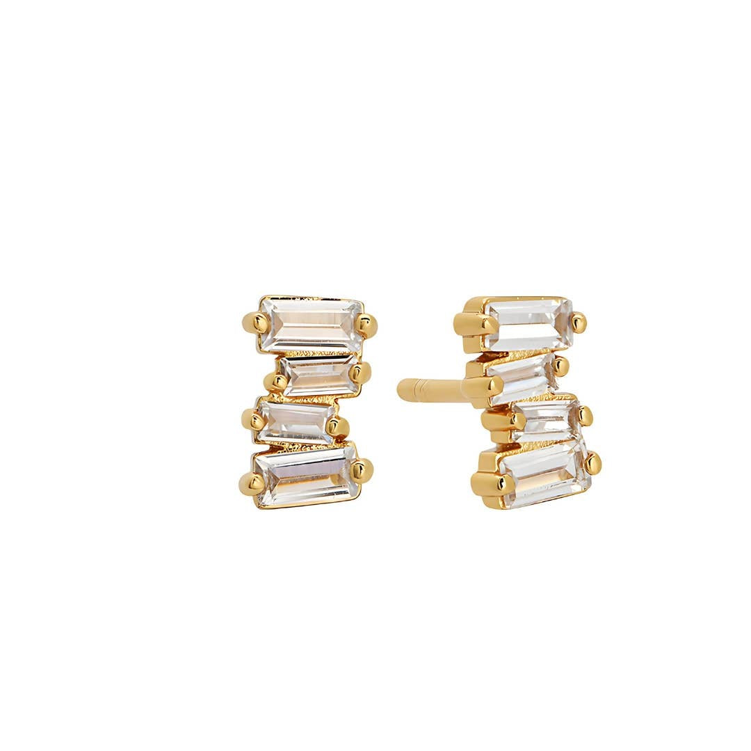 Bridgette Diamond Cluster Stud Earrings in Gold