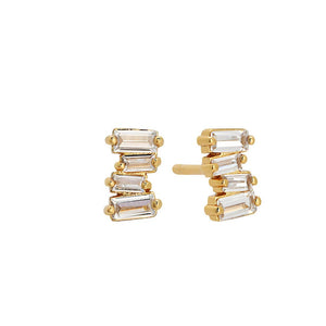Bridgette Diamond Cluster Stud Earrings in Gold