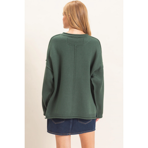 Ribbed Crew Neck Sweater