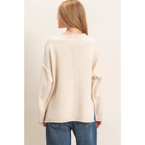 Ribbed Crew Neck Sweater