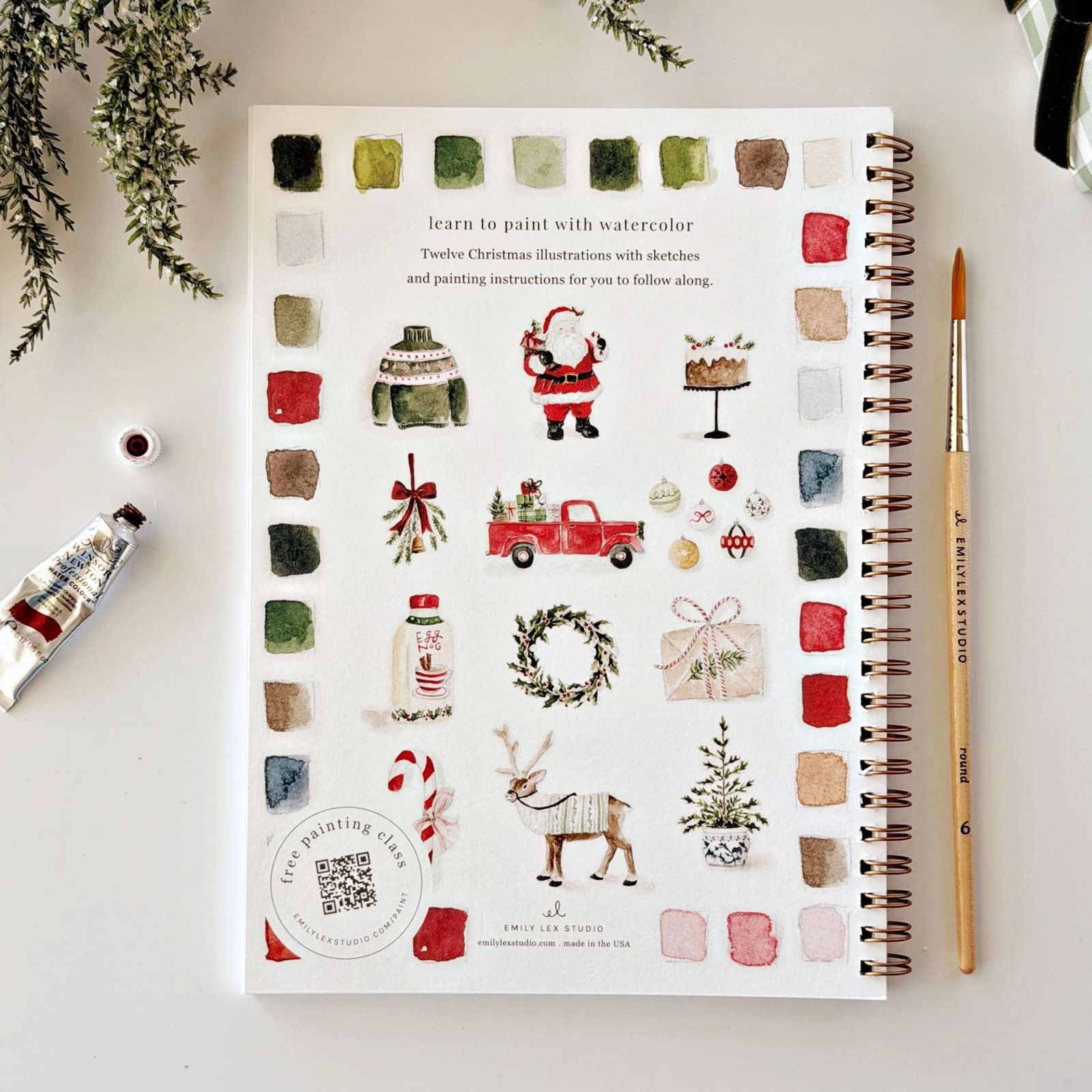 Christmas Watercolor Workbook
