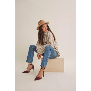 Weekend Picnic Voluminous Batwing Gingham Shirt