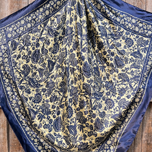Royal Blue & Cream Paisley Wild Rag / Scarf