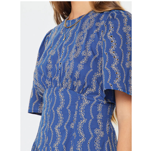 Embroidered Half Sleeve Maxi Dress