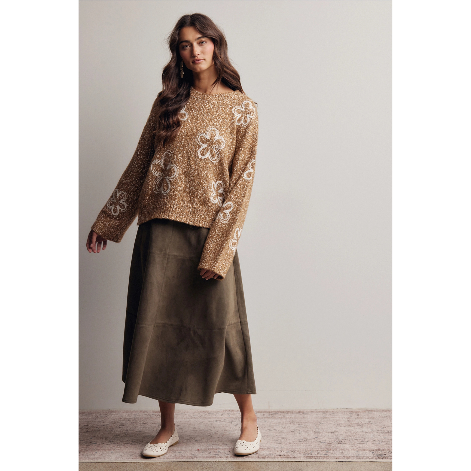 A line Suede Skirt