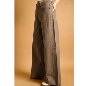 Washed Color Wide Leg Pants