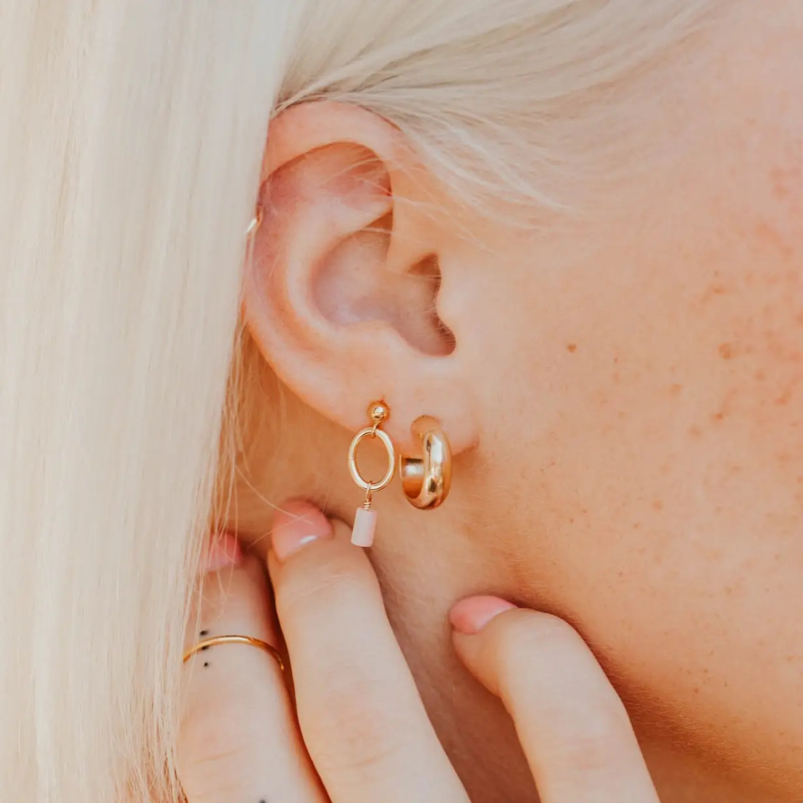 Baby Dome Hoops 14kt Gold Filled