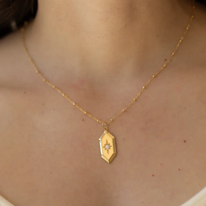 Sloane Opal Amulet Necklace in Gold