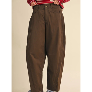 Top Stitch Seam Barrel Pants