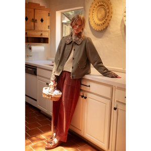 Utility Jacket With Contrast Floral