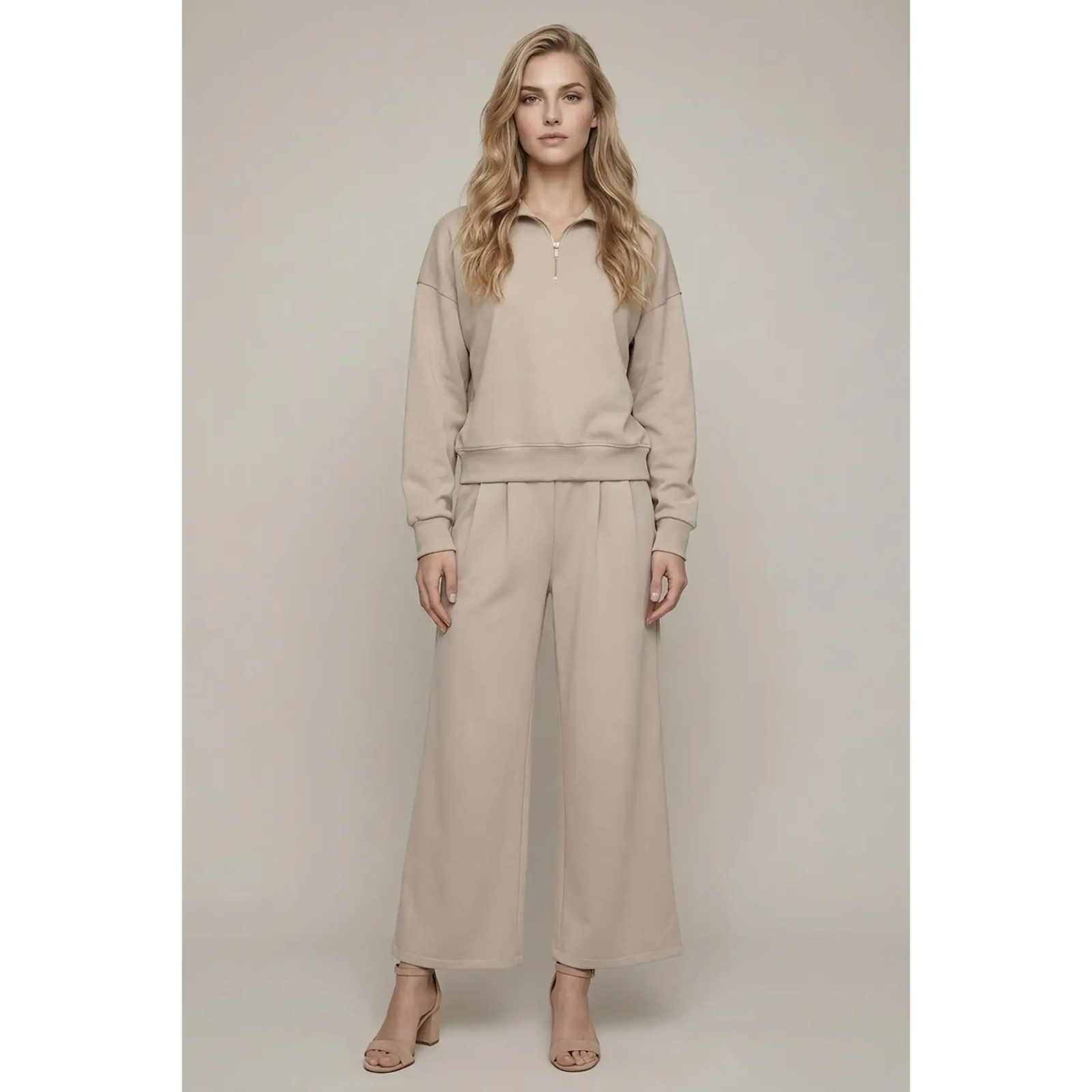 Pleated Wide Leg Pant