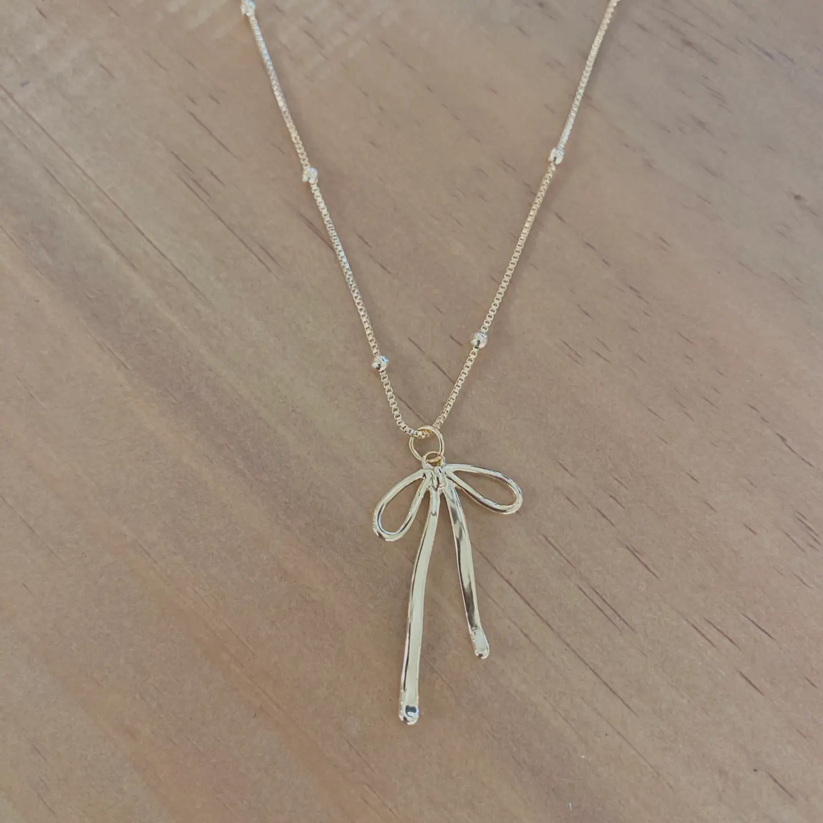 Bowtie Bow Charm Pendant Necklace
