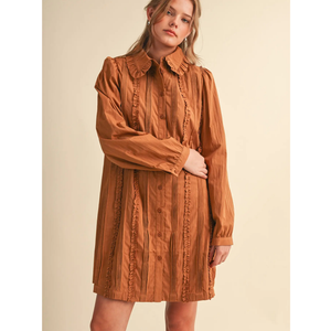 Ruffle Button Down Mini Dress