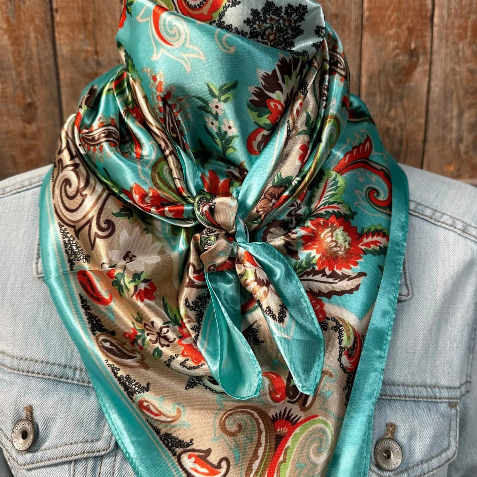 Turquoise That So 70's Paisley Wild Rag