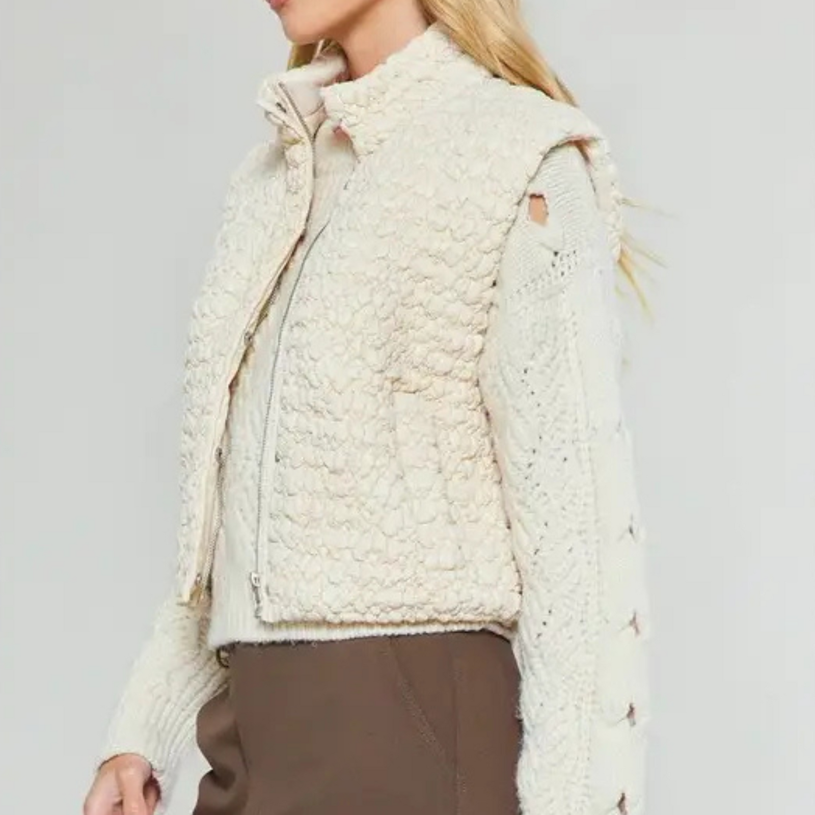 Cropped Quilted Vest