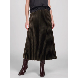 Metallic Special Pleated Midi Skirt