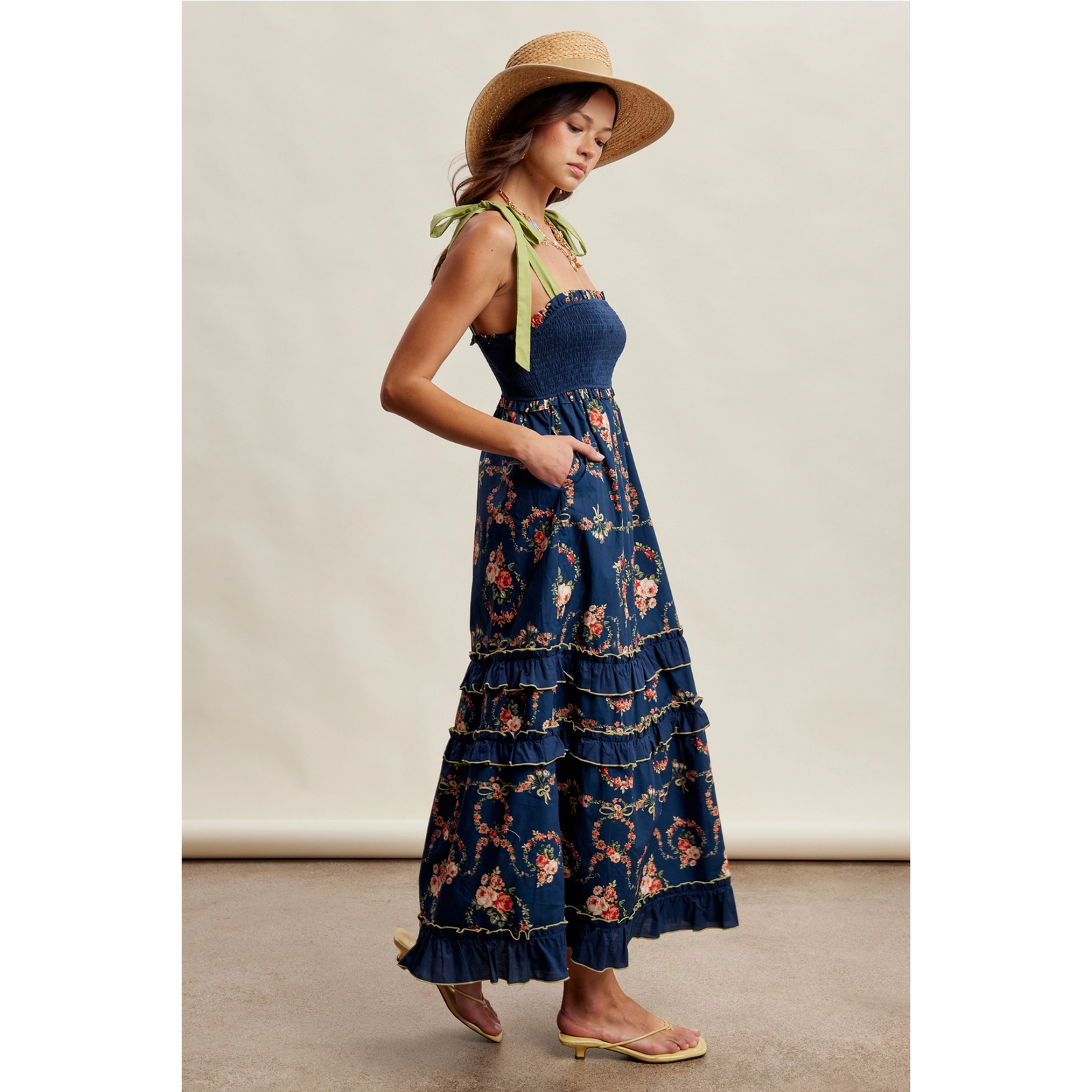 Floral Smocked Tiered Maxi Dress