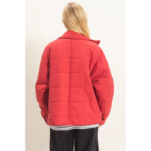 Quilted High Collar Jacket