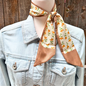 Tan and Cream Western Skinny  Cowgirl Necktie