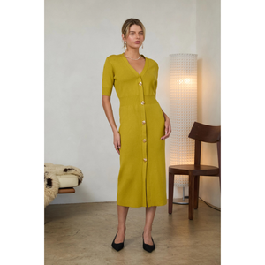 Chartreuse Midi Dress