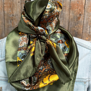 Olive Tone Paisley Wild Rag / Scarf