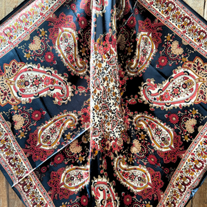 Navy and Burgundy Flowers and Paisley Wild Rag