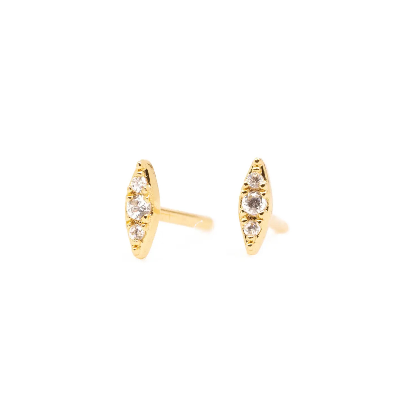 Meteor Diamond CZ Stud Earrings in Gold