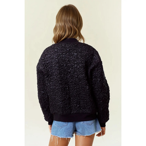 Popcorn Quilted Bomber Jacket