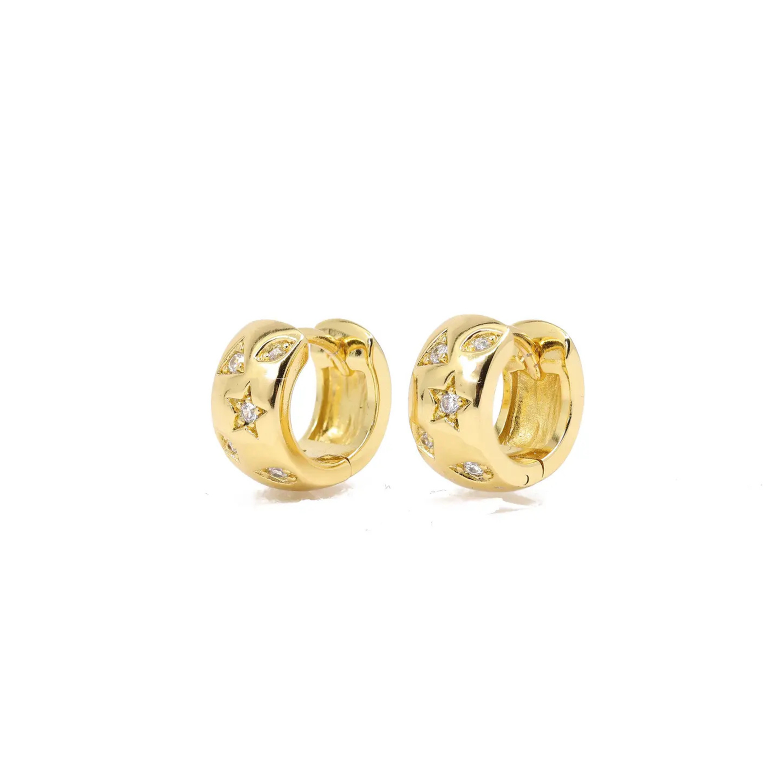 Constellation Huggie Hoop Earrings in Gold