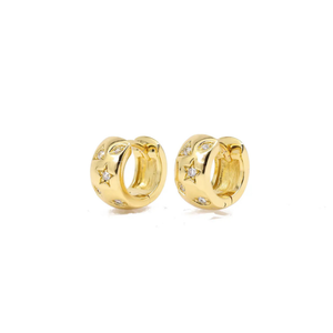 Constellation Huggie Hoop Earrings in Gold