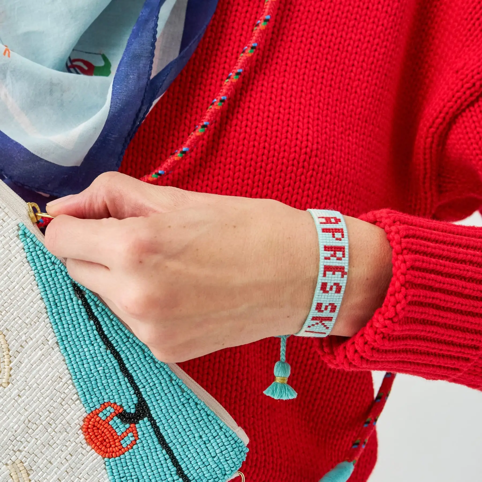 Gabby "Apres Ski" Adjustable Beaded Bracelet Blue