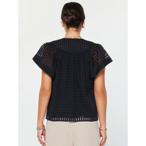 Gingham Check Short Sleeve Blouses