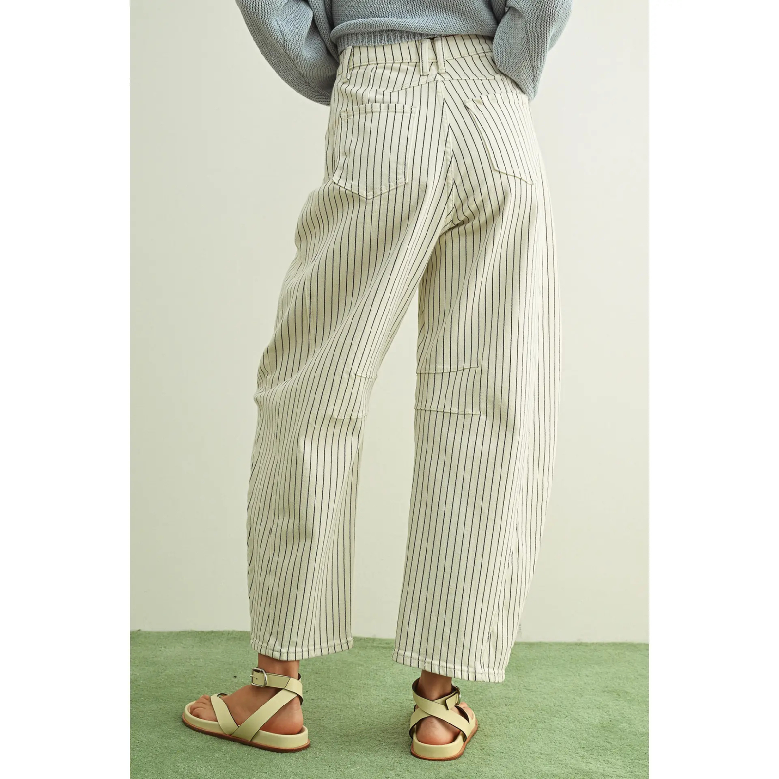 Pinstriped Barrel Pant