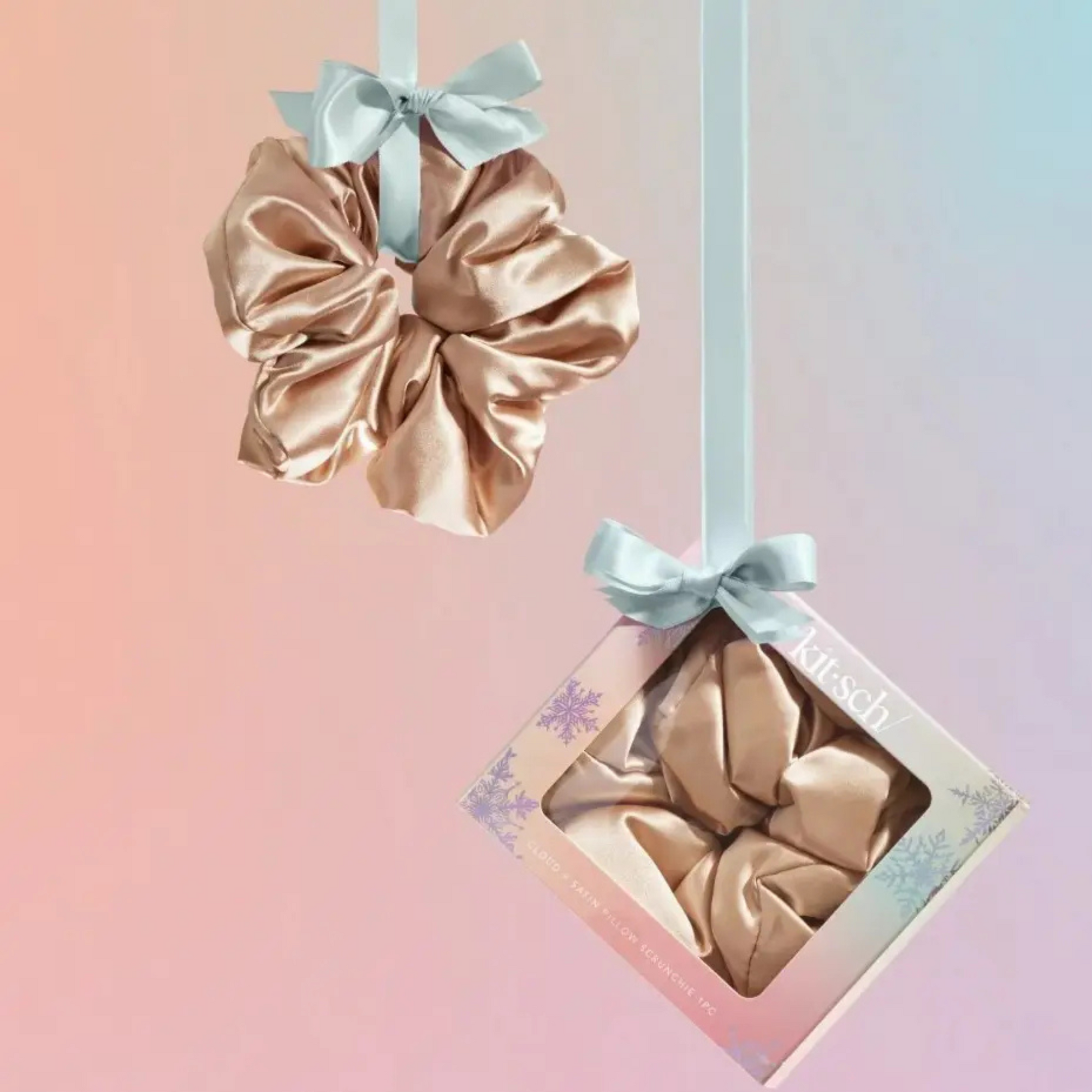 Holiday Cloud 9 Satin Pillow Scrunchie 1pc