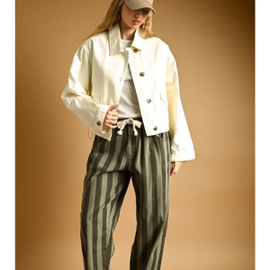 Long Sleeve Cotton Jacket with Adjust Cuff