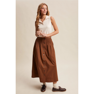 Front Pleated Waist Maxi