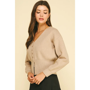 V-Neck Button Down Cardigan