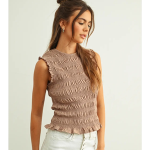 Sleeveless with All Over Smocking Top