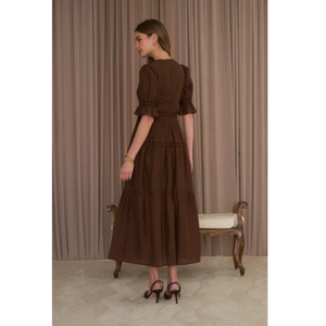 Sweetheart Neck Tier Midi Dress