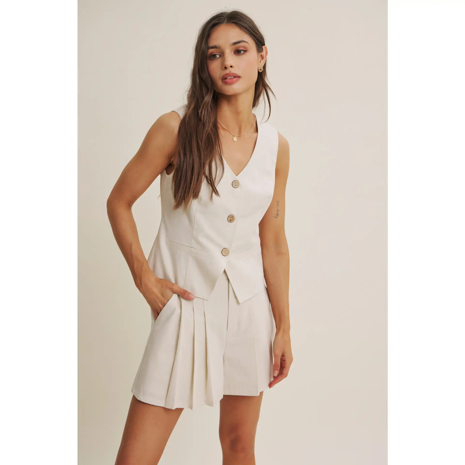 European Summer  Cotton Linen Vest