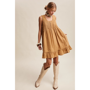 Pintuck Mini Dress