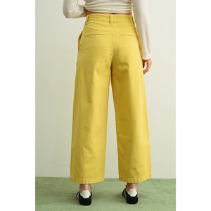 Lemon Cotton Barrel Pant