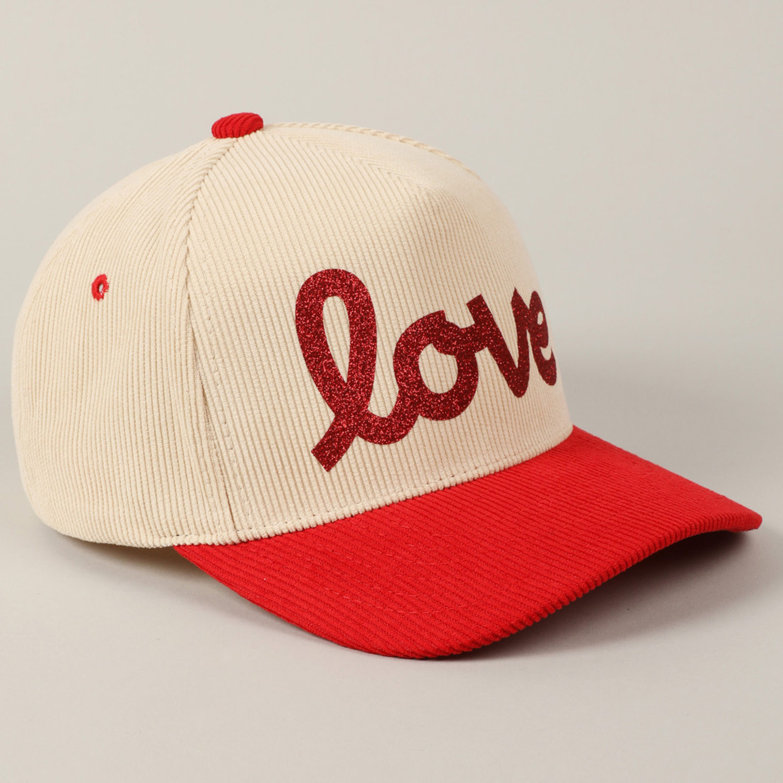 Love Glitter Corduroy Cap