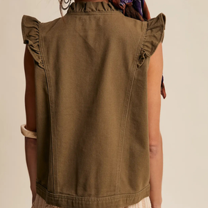 Ruffle Trim Utility Vest