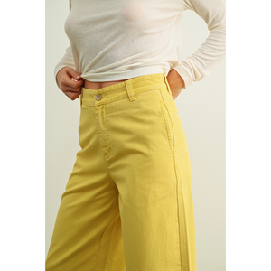 Lemon Cotton Barrel Pant
