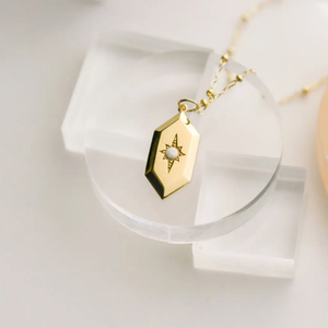 Sloane Opal Amulet Necklace in Gold