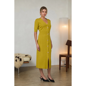 Chartreuse Midi Dress