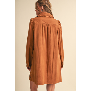 Ruffle Button Down Mini Dress